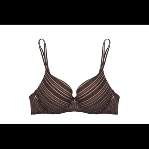 True & Co “She Walks in Beauty + Light” Universe bra in black stripe (32D)